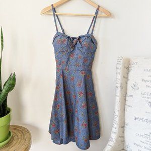 Jessica Simpson "Ava" Chambray Bustier Dress